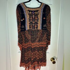 Boho Chic 2000s Vintage Chiffon Dress